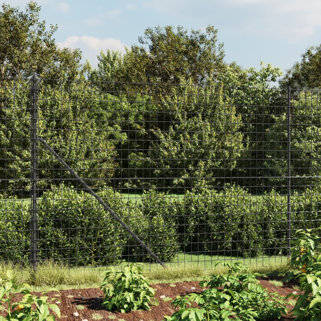 vidaXL Wire Mesh Fence with Flange Anthracite 1.6x10 m