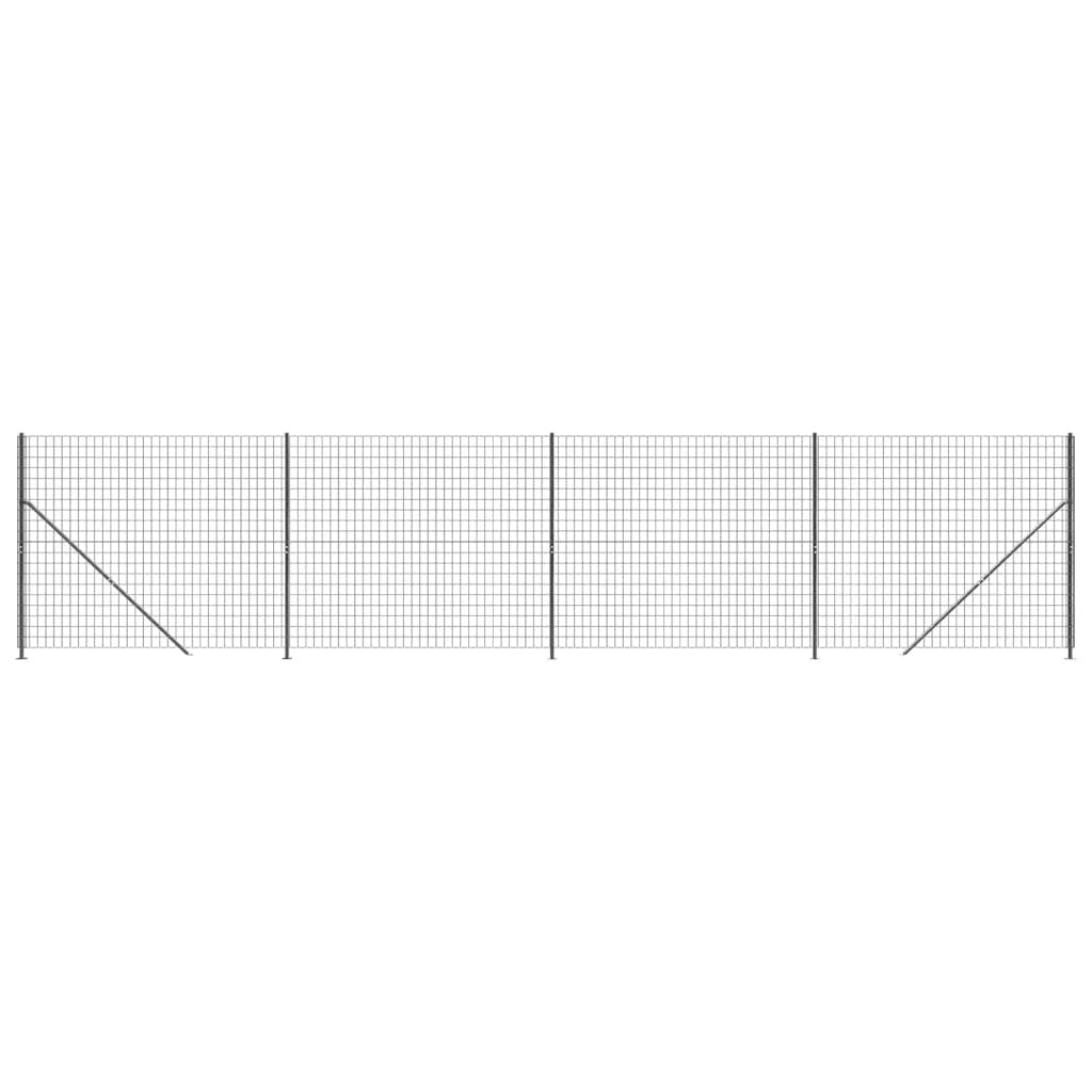 vidaXL Wire Mesh Fence with Flange Anthracite 1.6x10 m