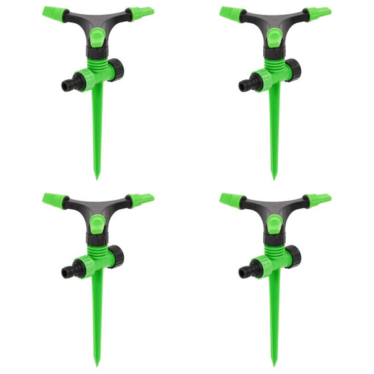 vidaXL Rotating Sprinklers 4 pcs Green and Black 16x13.5x25.5 cm ABS&PP