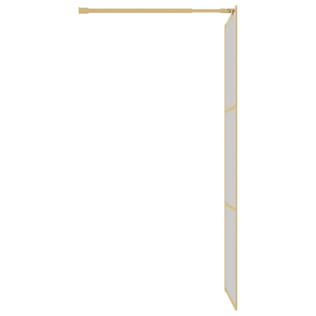 vidaXL Walk-in Shower Wall with Clear ESG Glass Gold 90x195 cm