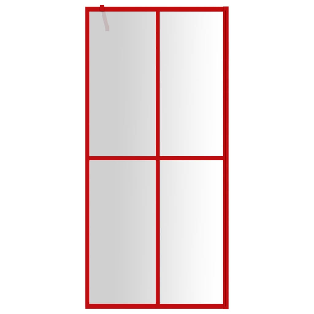 Walk-in Shower Wall with Clear ESG Glass Red 80x195 cm