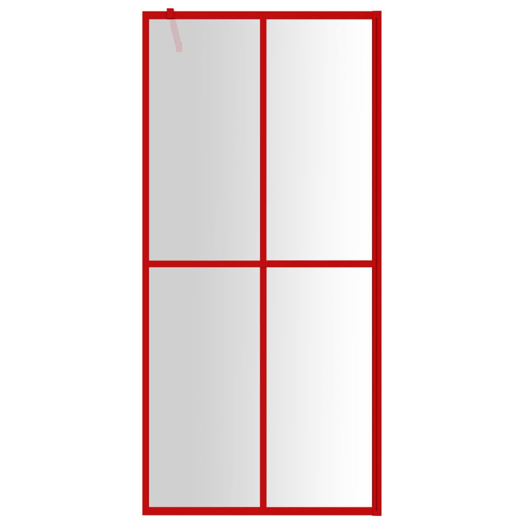 vidaXL Walk-in Shower Wall with Clear ESG Glass Red 100x195 cm