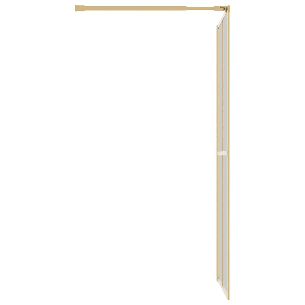 Walk-in Shower Wall with Clear ESG Glass Gold 100x195 cm