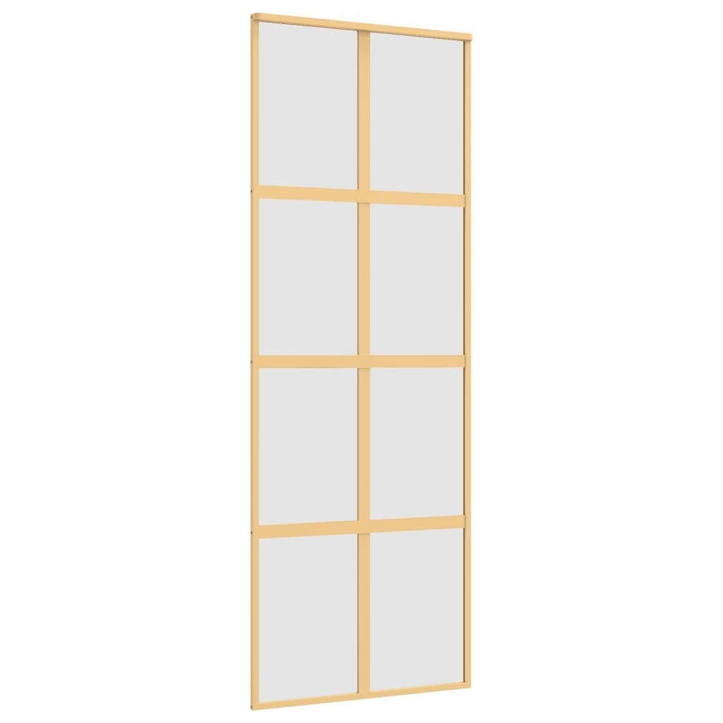 vidaXL Sliding Door Gold 76x205 cm Frosted ESG Glass and Aluminium