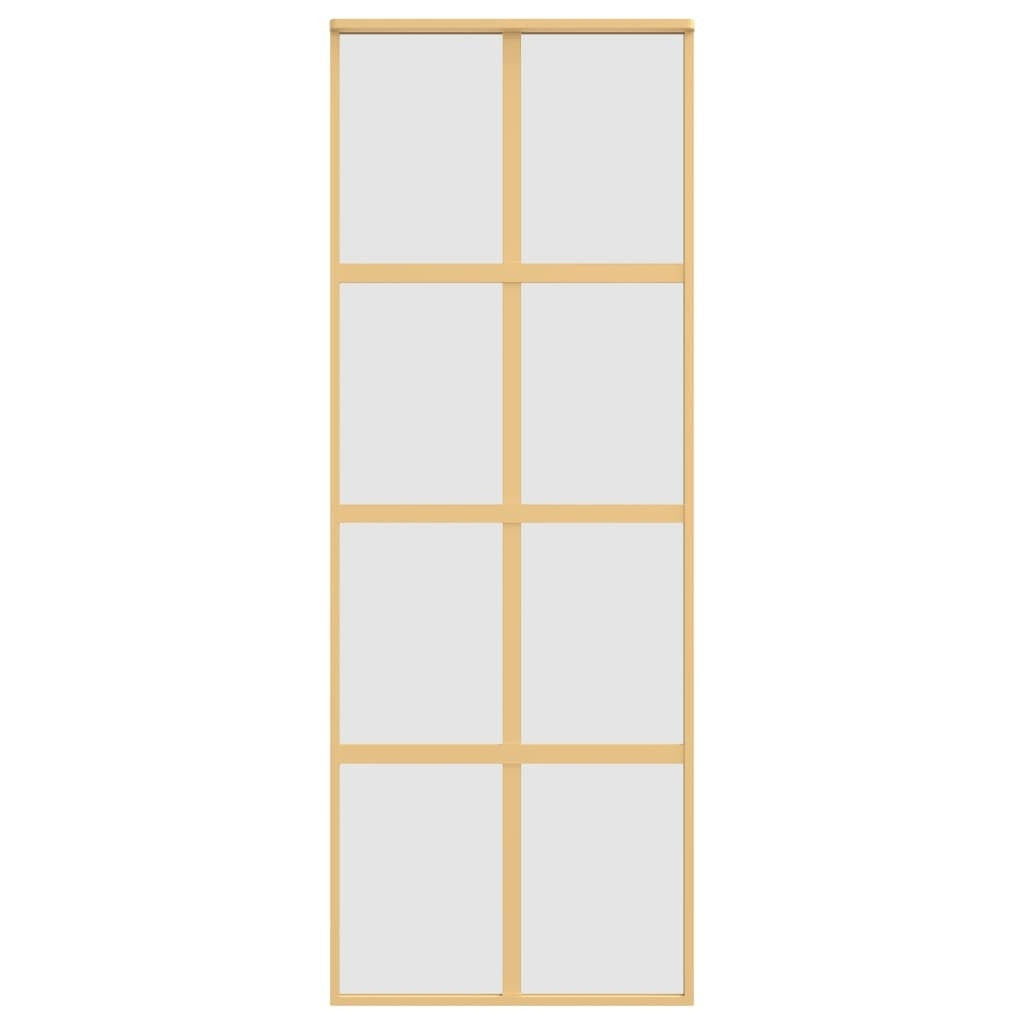 vidaXL Sliding Door Gold 76x205 cm Frosted ESG Glass and Aluminium