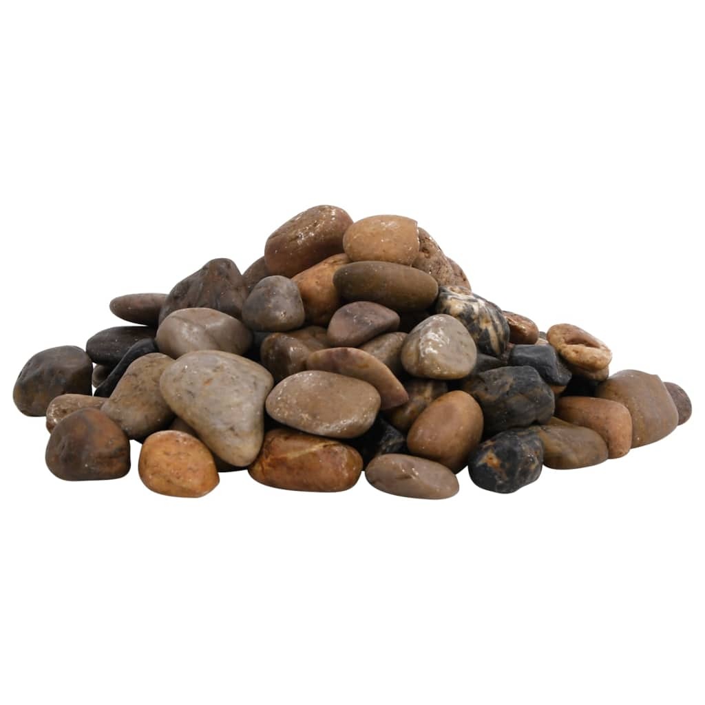 vidaXL Polished Pebbles 10 kg Mixed Colour 2-5 cm