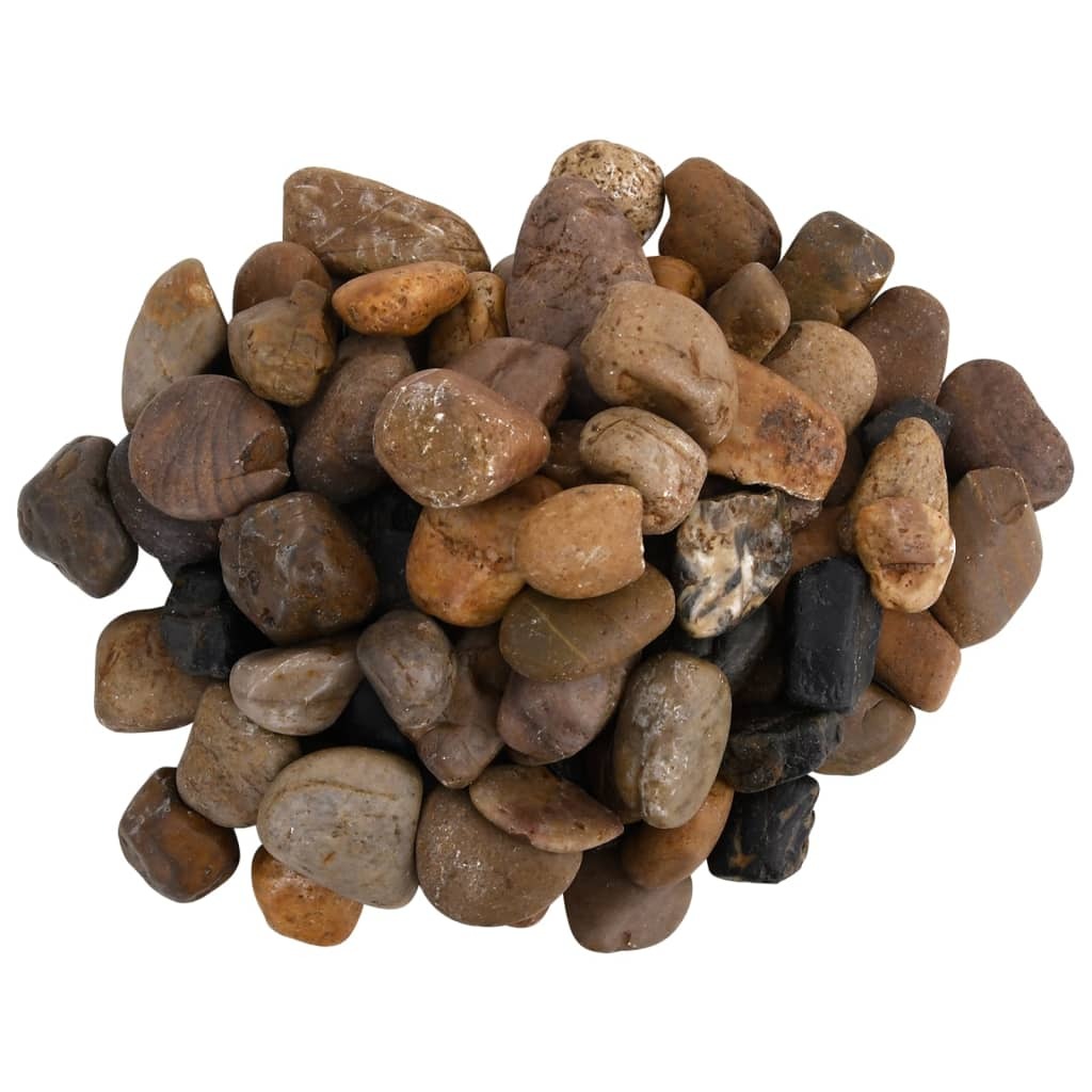 vidaXL Polished Pebbles 10 kg Mixed Colour 2-5 cm