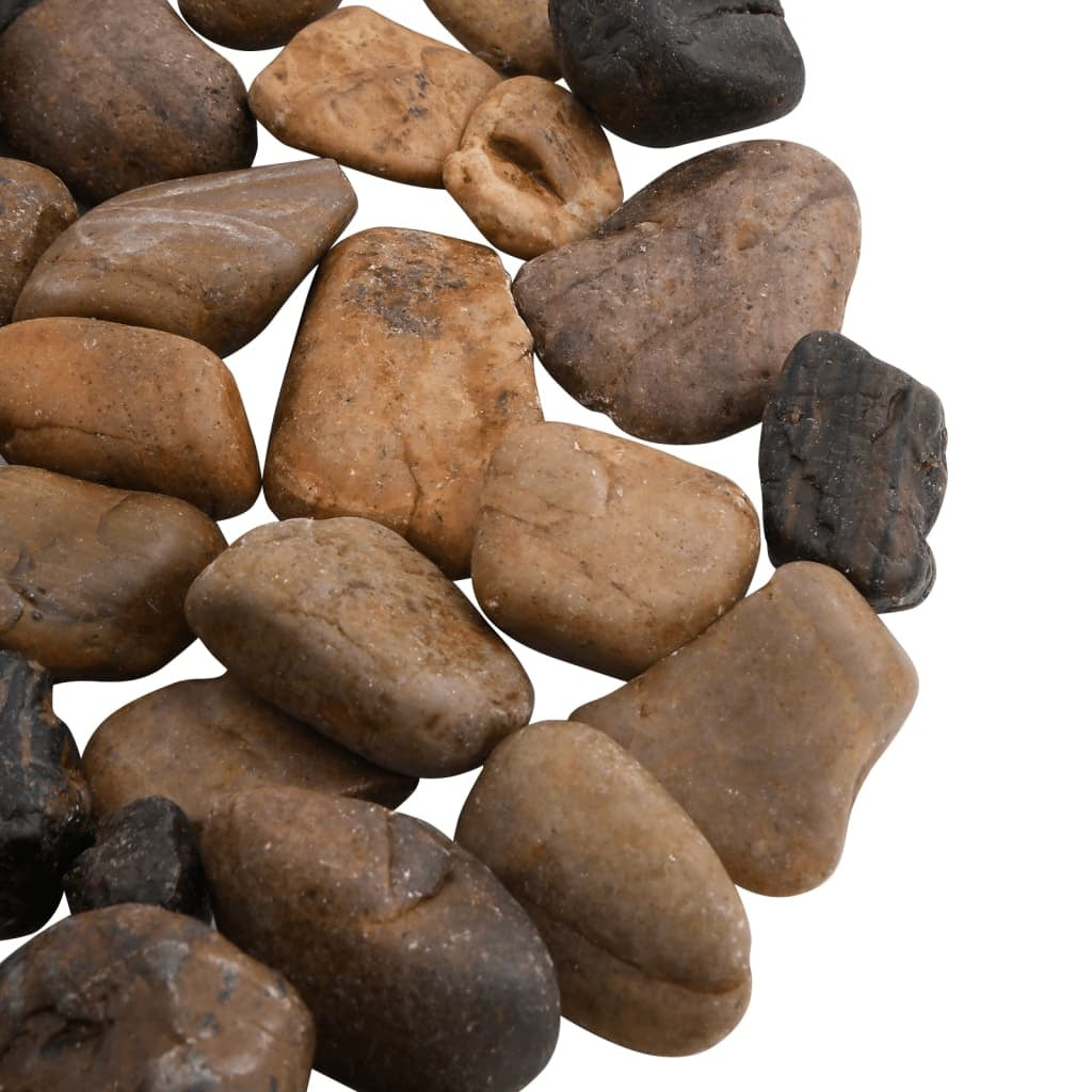 vidaXL Polished Pebbles 10 kg Mixed Colour 2-5 cm