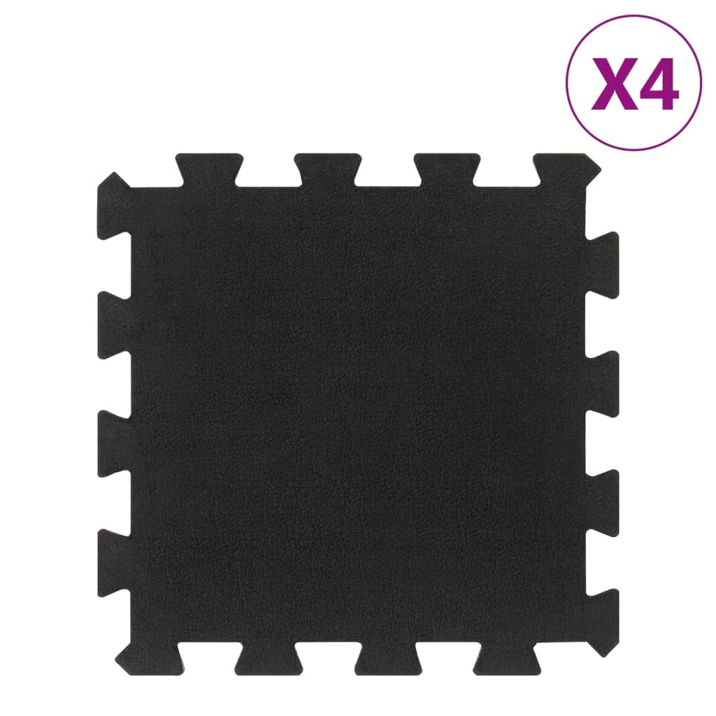 vidaXL Rubber Floor Tiles 4 pcs Black 16 mm 30x30 cm