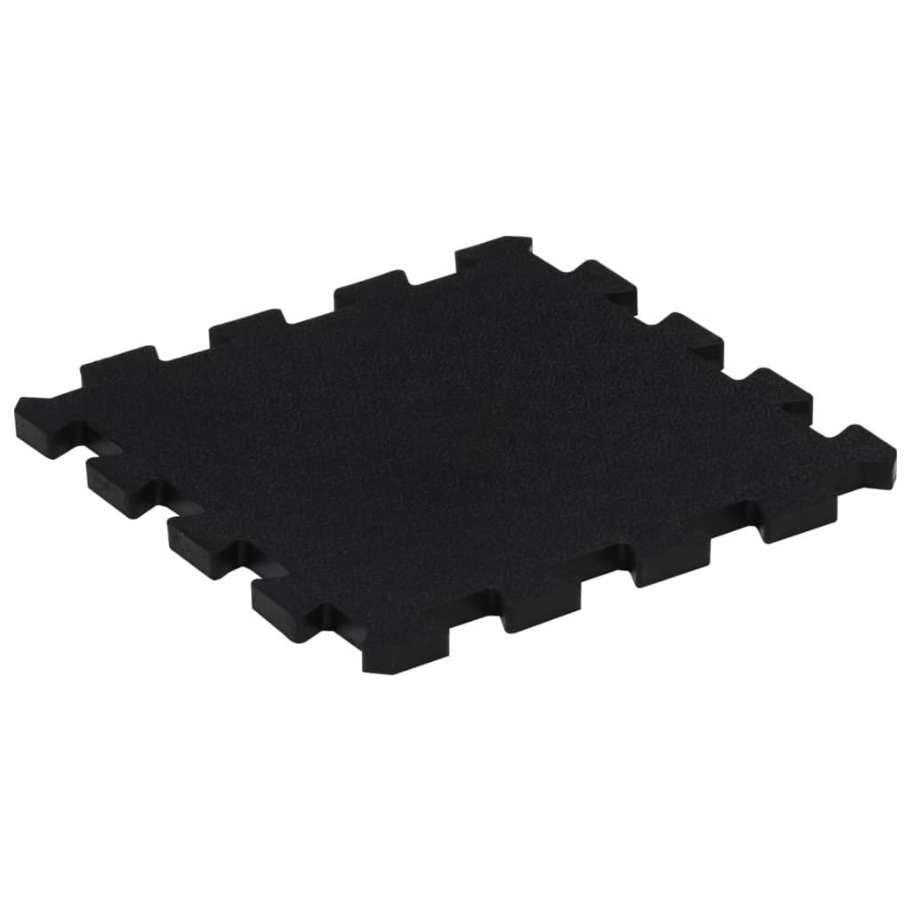 vidaXL Rubber Floor Tiles 9 pcs Black 16 mm 30x30 cm