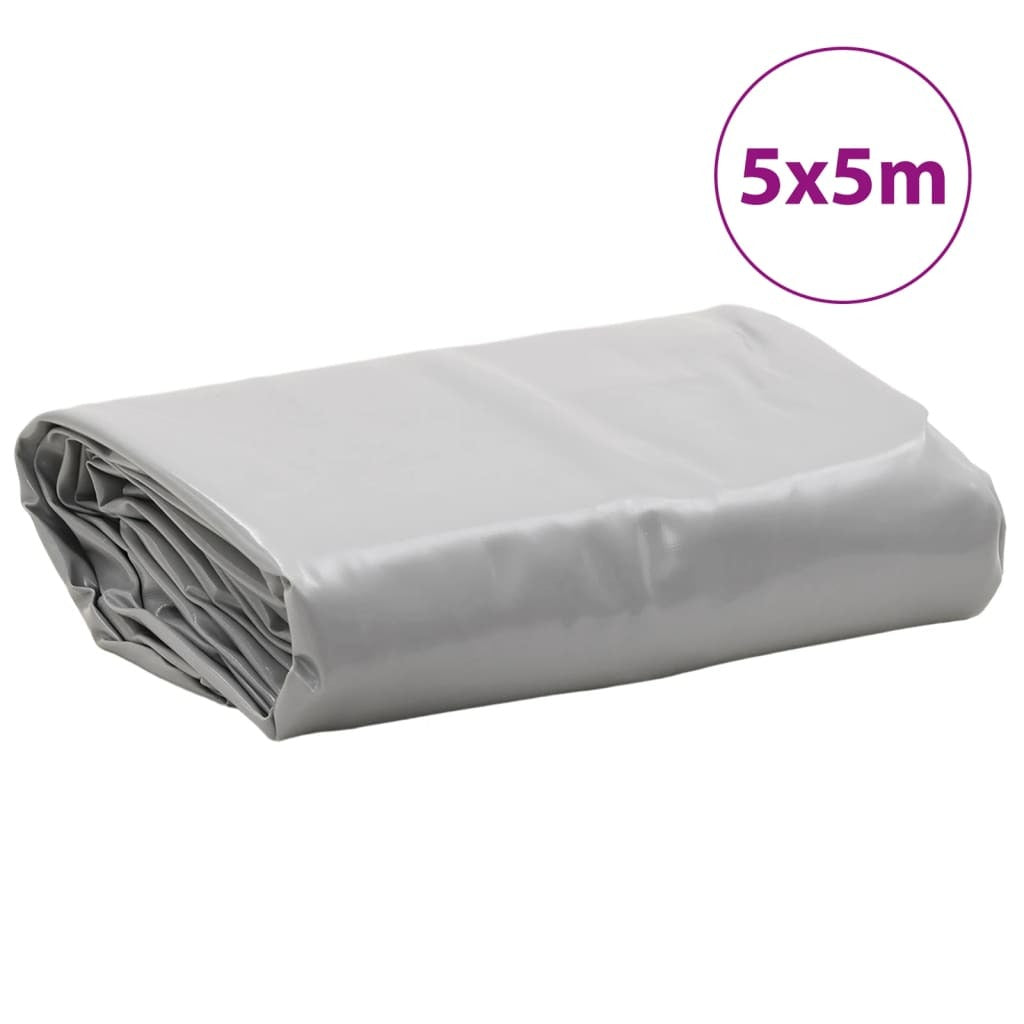 vidaXL Tarpaulin Grey 5x5 m 650 g/m