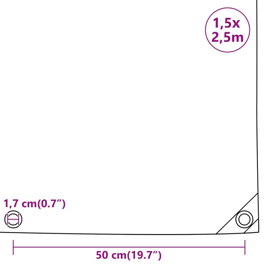 vidaXL Tarpaulin Anthracite 1.5x2.5 m 650 g/m