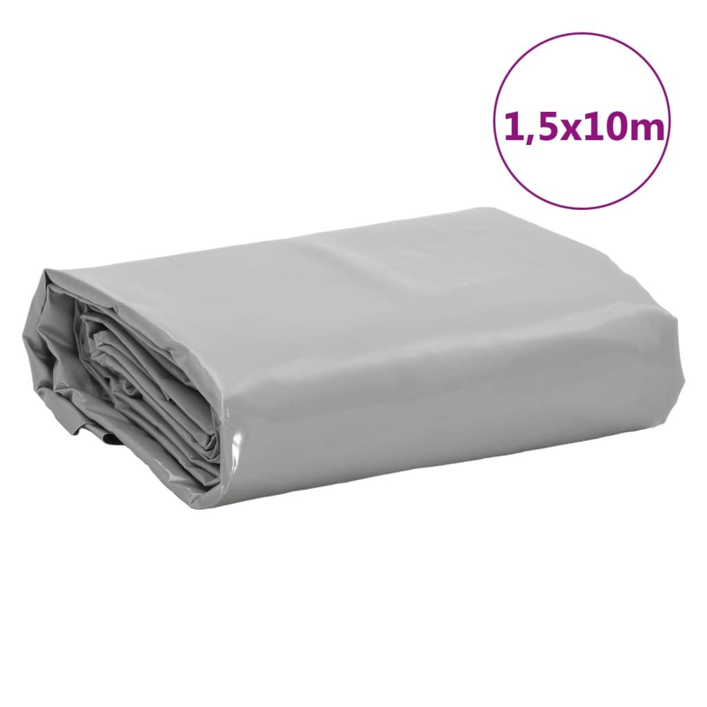 vidaXL Tarpaulin Grey 1.5x10 m 650 g/m