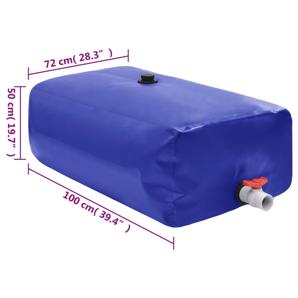 vidaXL Water Tank with Tap Foldable 360 L PVC