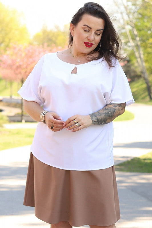 white - Plus size blouse model 169034 Karko