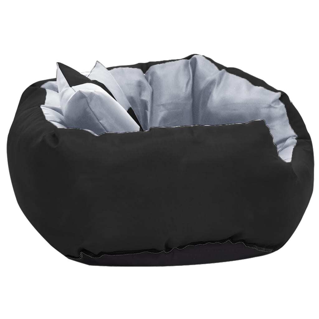 vidaXL Reversible & Washable Dog Cushion Grey and Black 65x50x20 cm