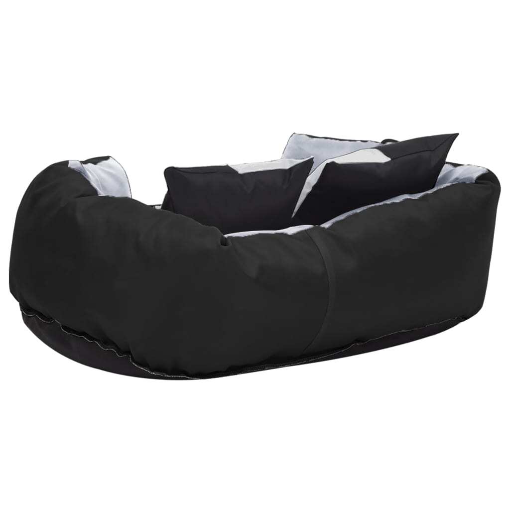 vidaXL Reversible & Washable Dog Cushion Grey and Black 65x50x20 cm