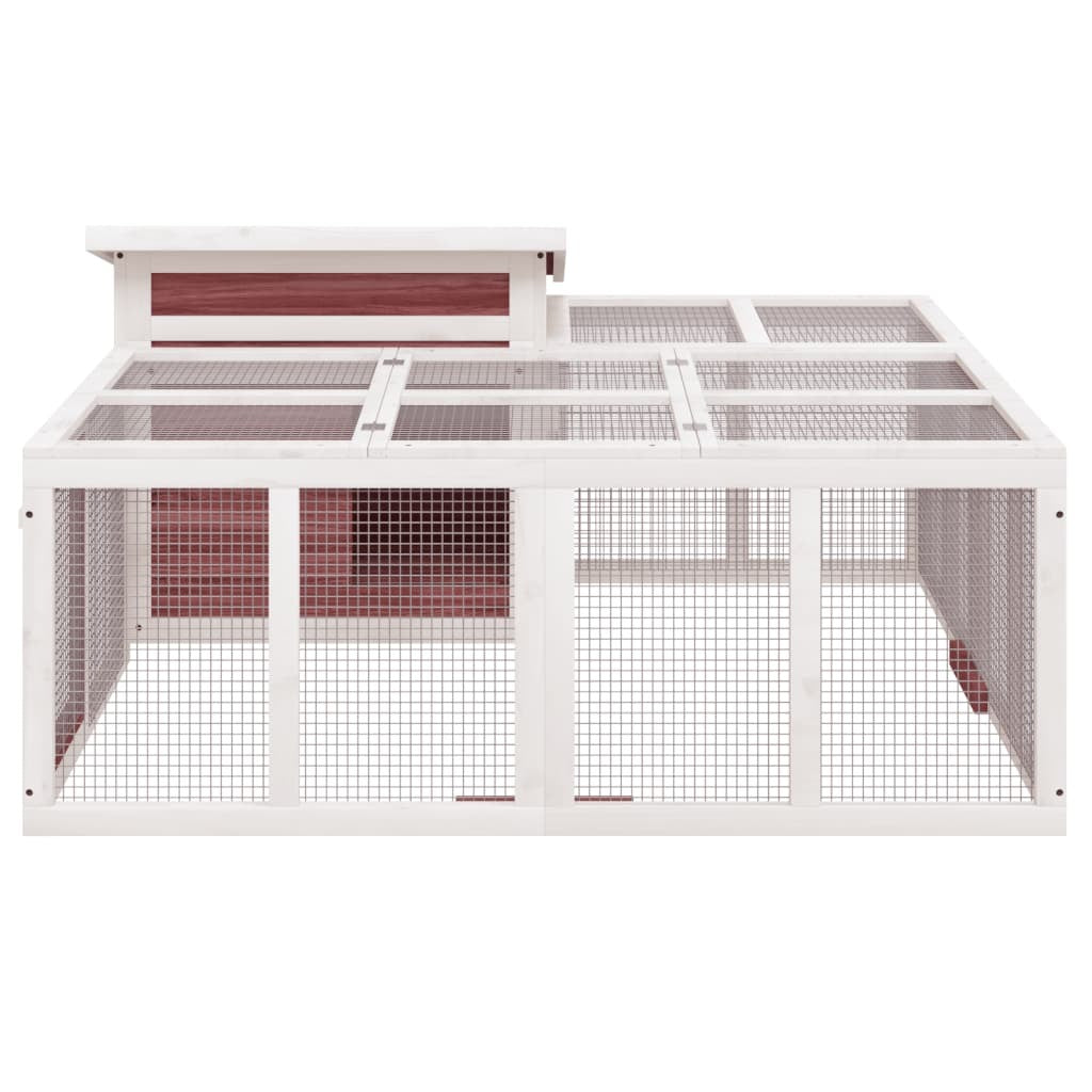 vidaXL Rabbit Hutch Mocha 144x123x67.5 cm Solid Wood Pine