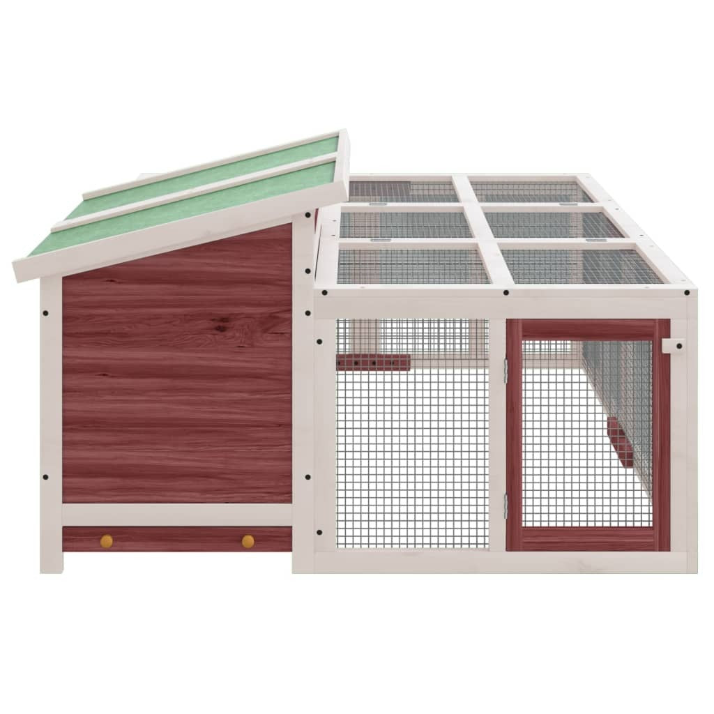 vidaXL Rabbit Hutch Mocha 144x123x67.5 cm Solid Wood Pine