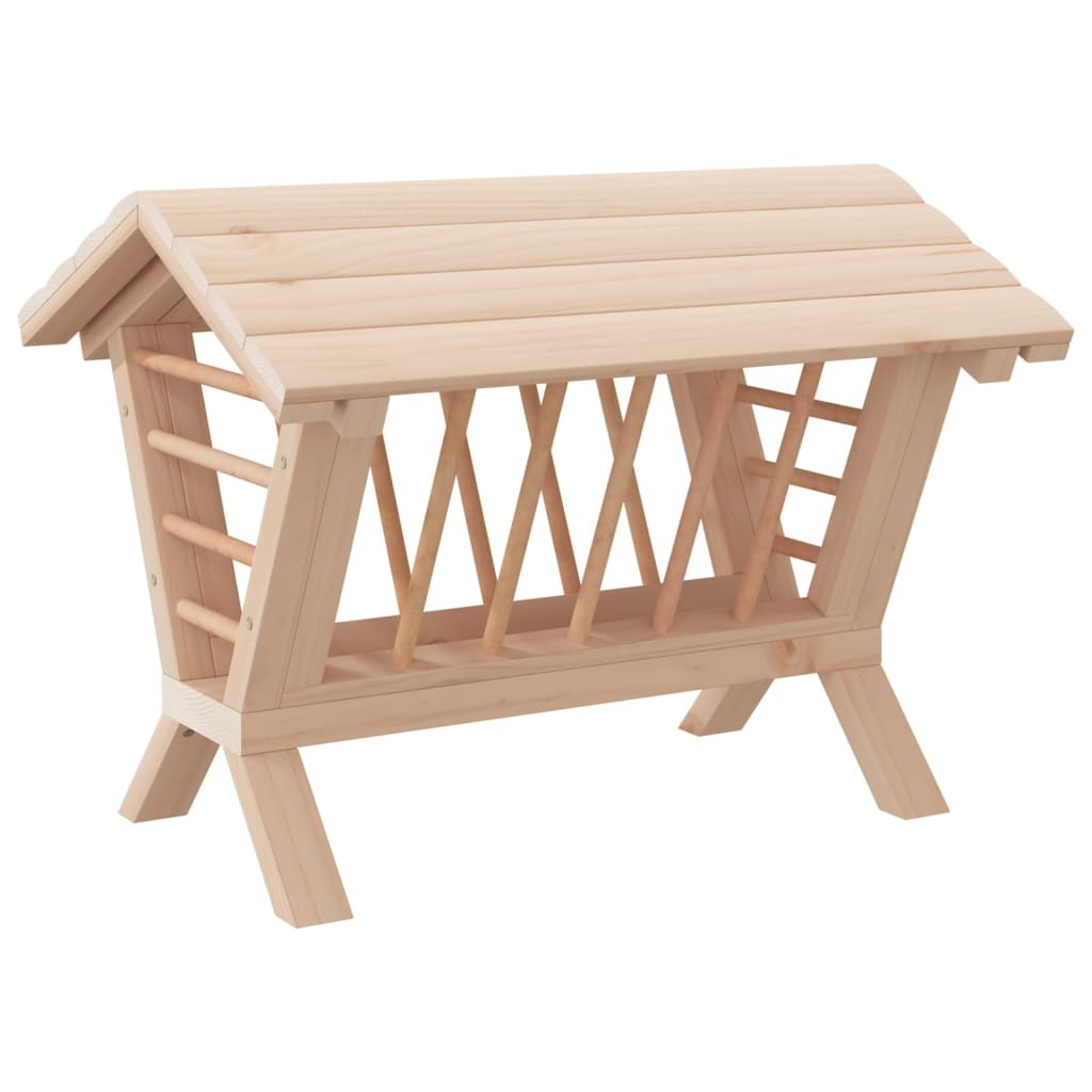 vidaXL Rabbit Hay Feeder 44x33x33 cm Solid Wood Fir