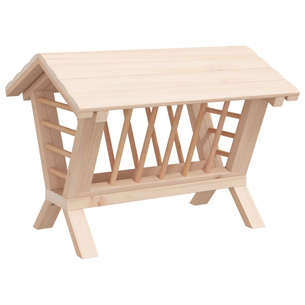 vidaXL Rabbit Hay Feeder 44x33x33 cm Solid Wood Fir