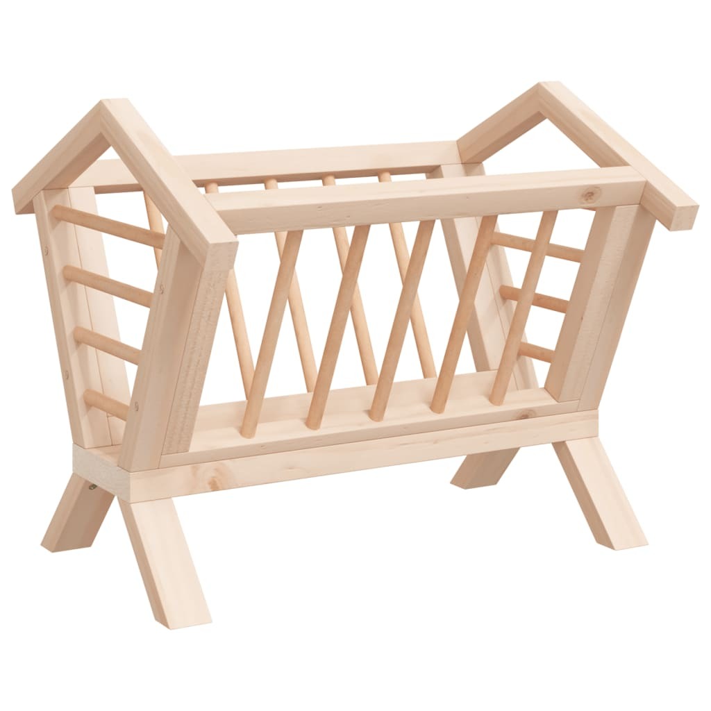 vidaXL Rabbit Hay Feeder 44x33x33 cm Solid Wood Fir