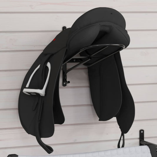 vidaXL Saddle Rack Wall Mounted Black Iron