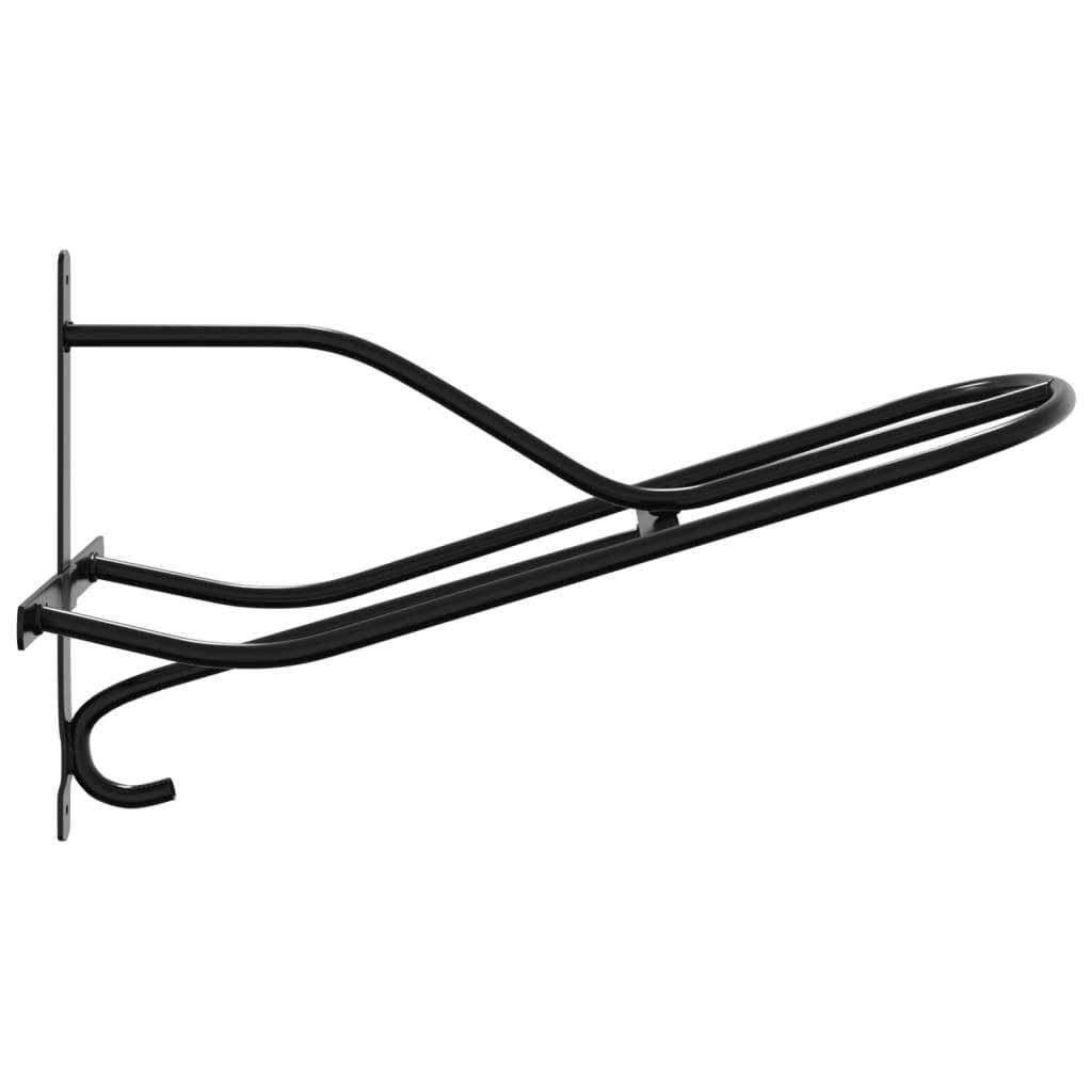 vidaXL Saddle Rack Wall Mounted Black Iron