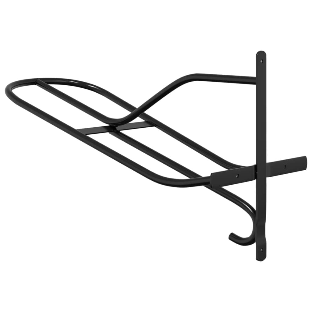 vidaXL Saddle Rack Wall Mounted Black Iron