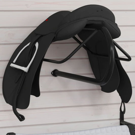 vidaXL Saddle Rack Wall Mounted Black Iron