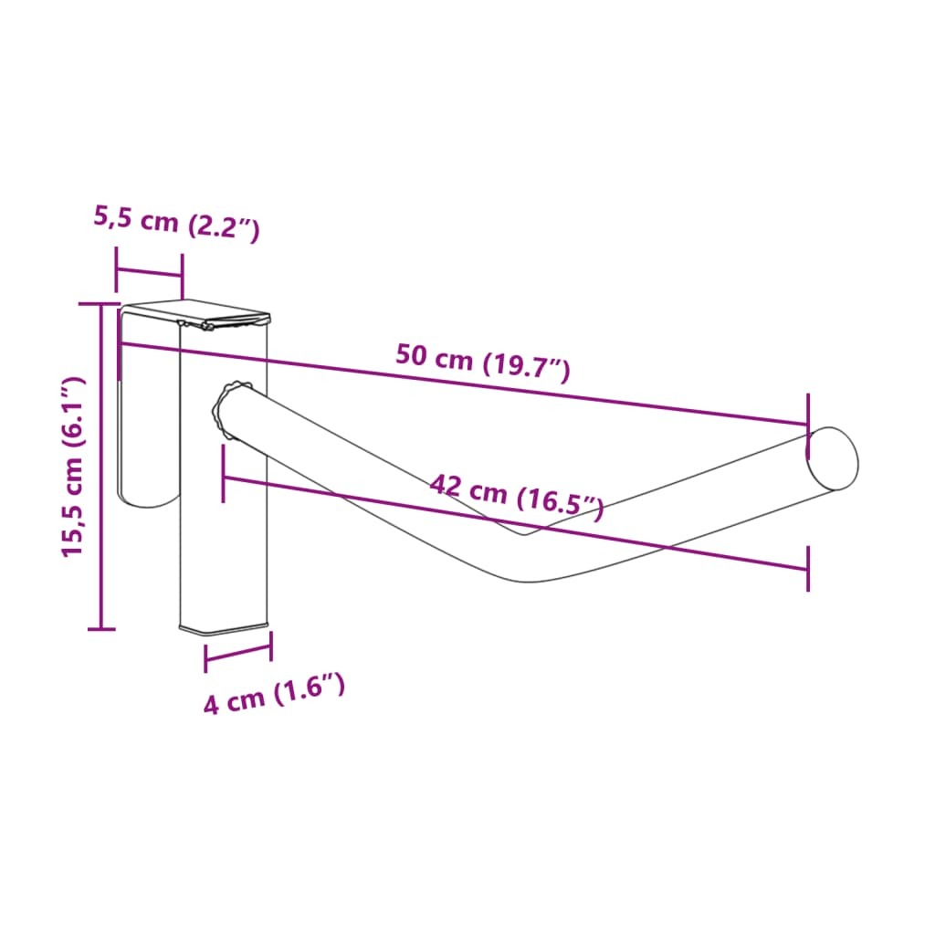 vidaXL Saddle Rack with Bridle Hook Single Arm Portable Black Iron