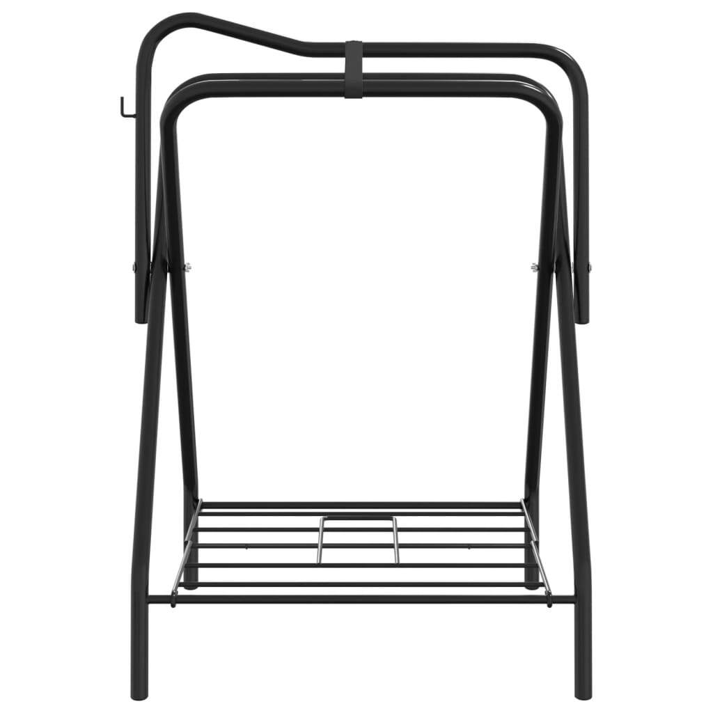 vidaXL Saddle Rack Foldable Freestanding Black Iron