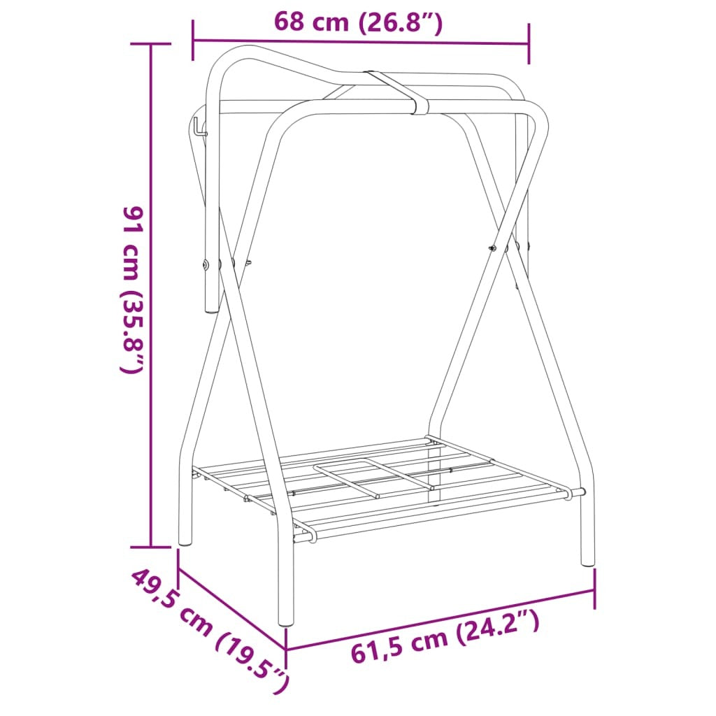 vidaXL Saddle Rack Foldable Freestanding Black Iron