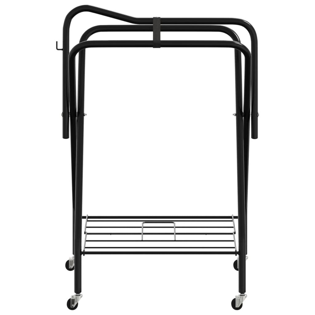 vidaXL Saddle Rack Foldable Freestanding Black Iron