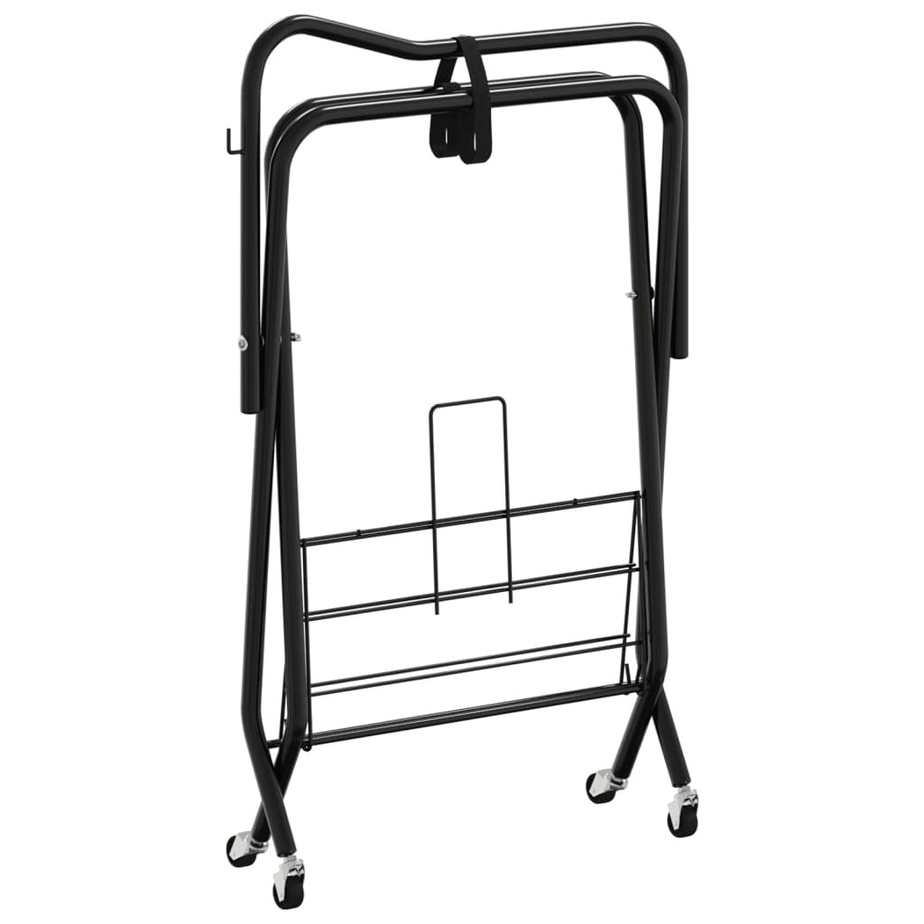 vidaXL Saddle Rack Foldable Freestanding Black Iron