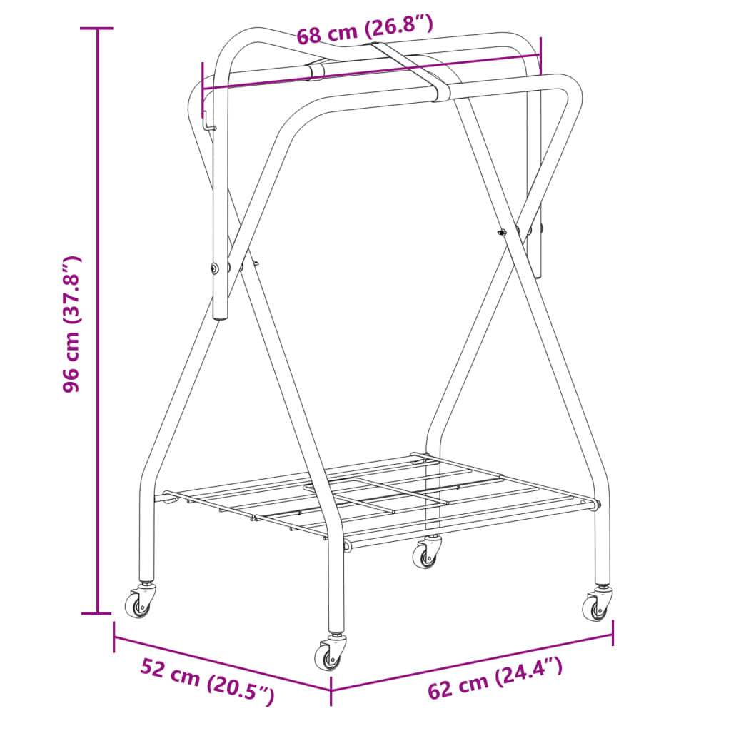 vidaXL Saddle Rack Foldable Freestanding Black Iron