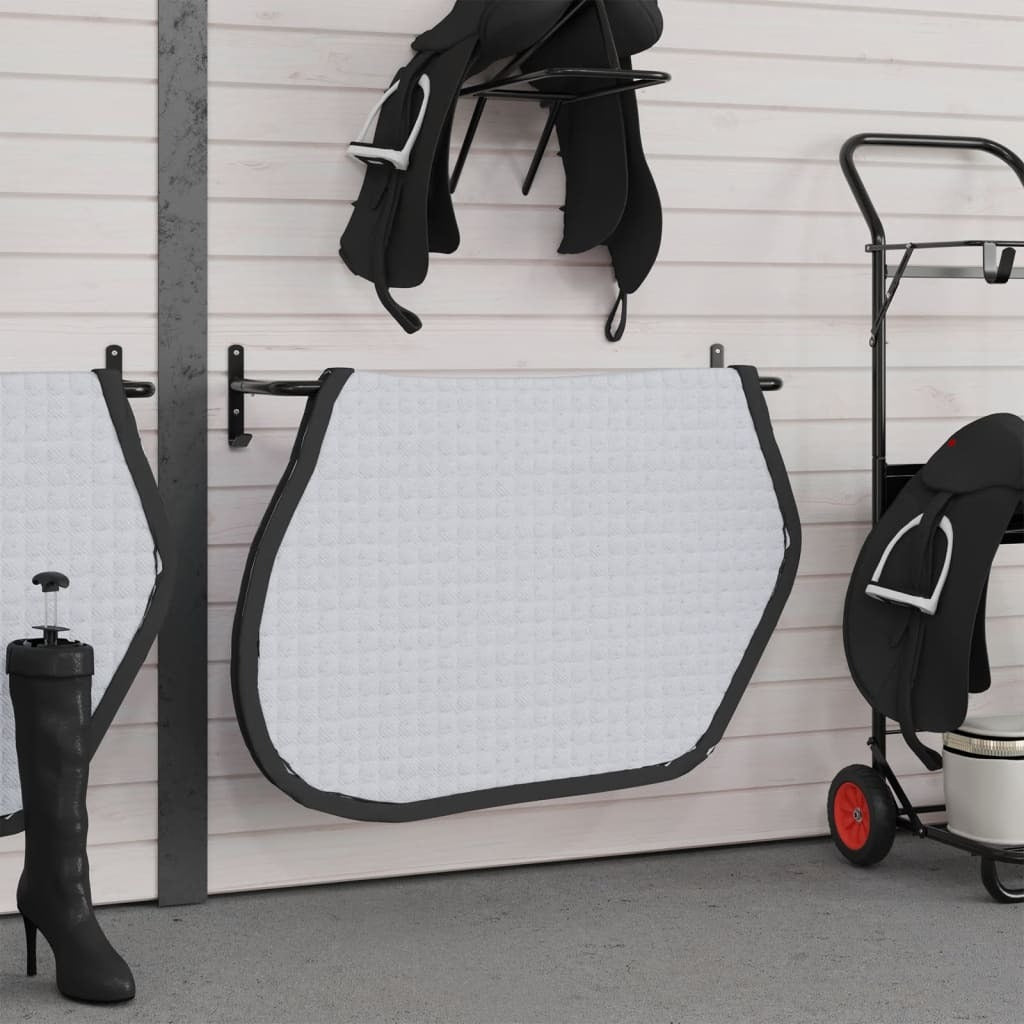 vidaXL Saddle Pad Rack Black Iron