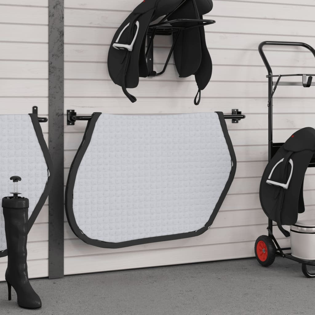 vidaXL Saddle Pad Rack Black Iron