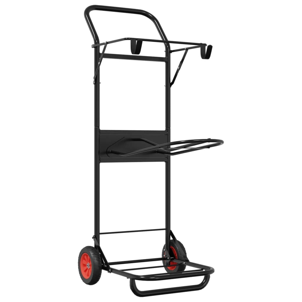 vidaXL Saddle Trolley Foldable Black Steel