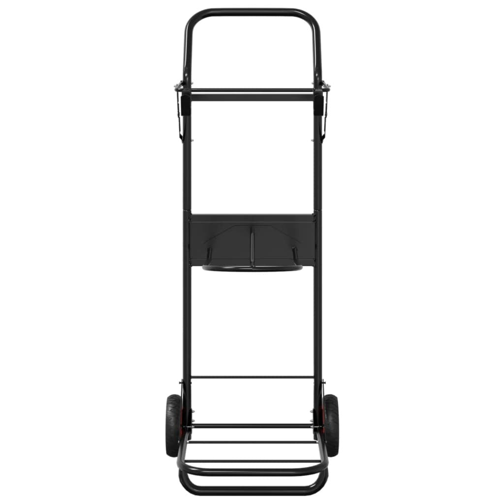 vidaXL Saddle Trolley Foldable Black Steel