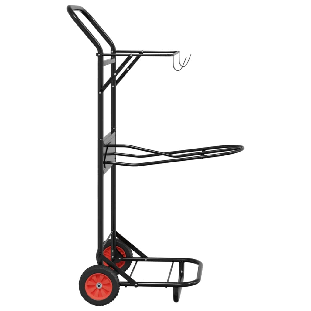 vidaXL Saddle Trolley Foldable Black Steel