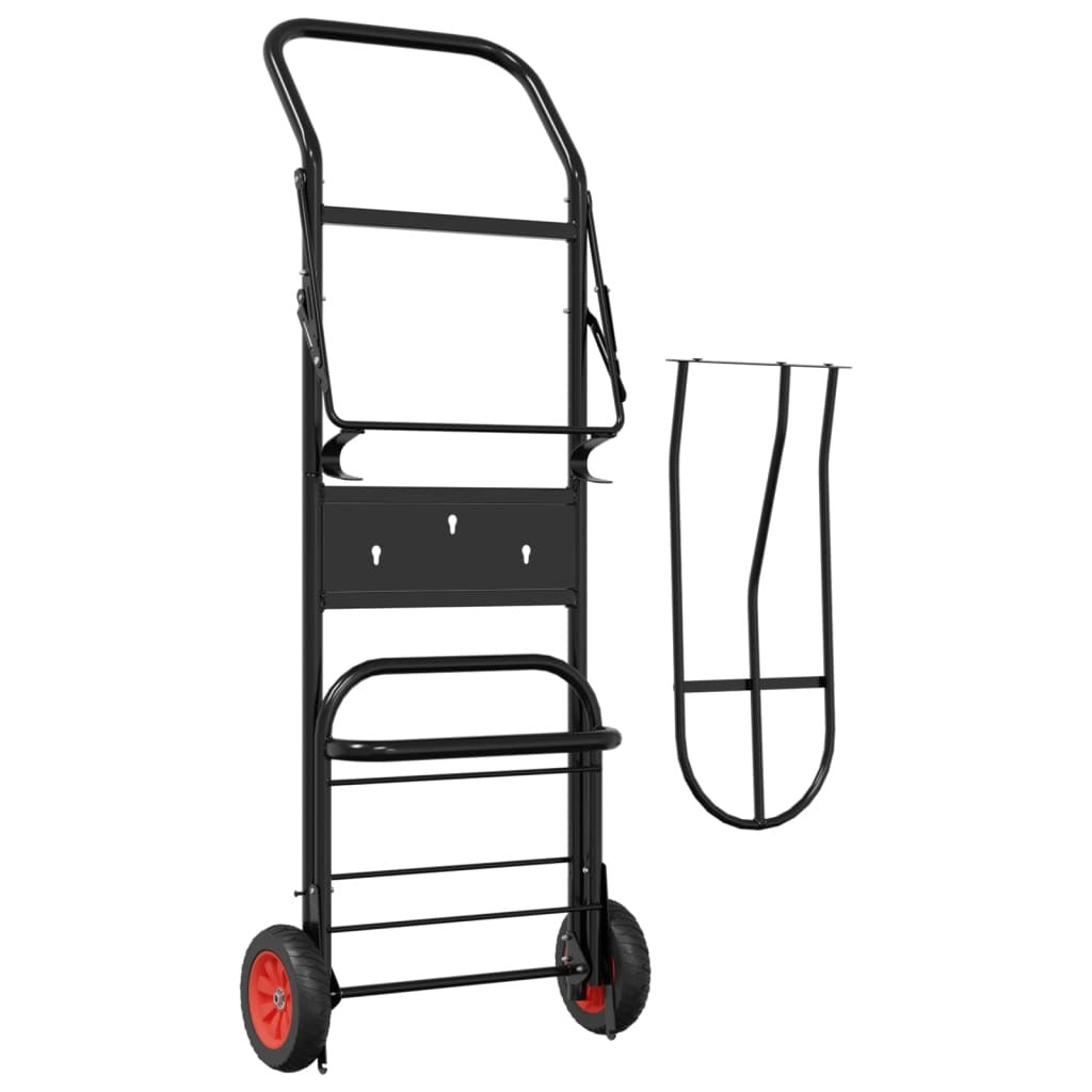 vidaXL Saddle Trolley Foldable Black Steel