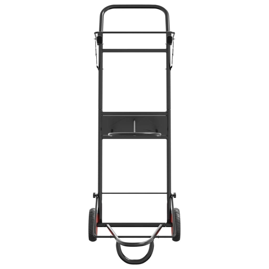 vidaXL Saddle Trolley Foldable Black Steel