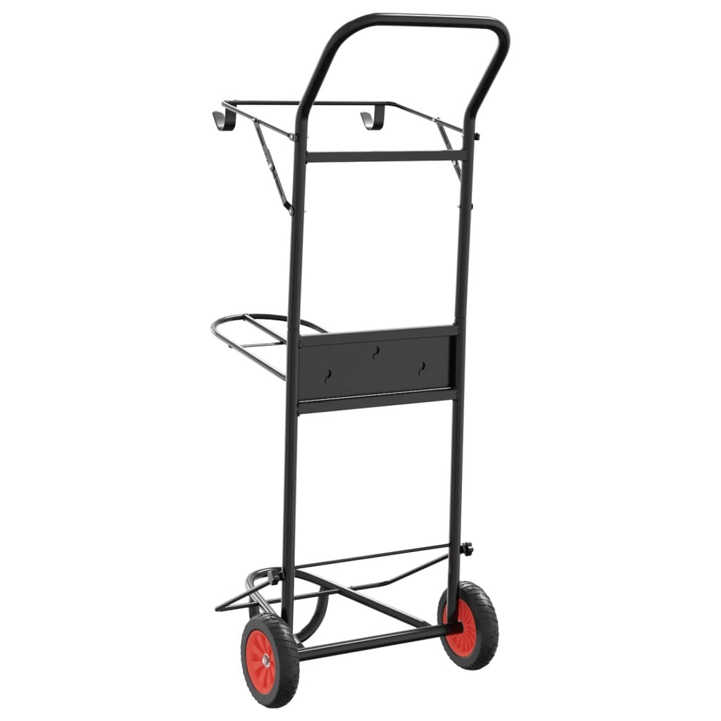 vidaXL Saddle Trolley Foldable Black Steel