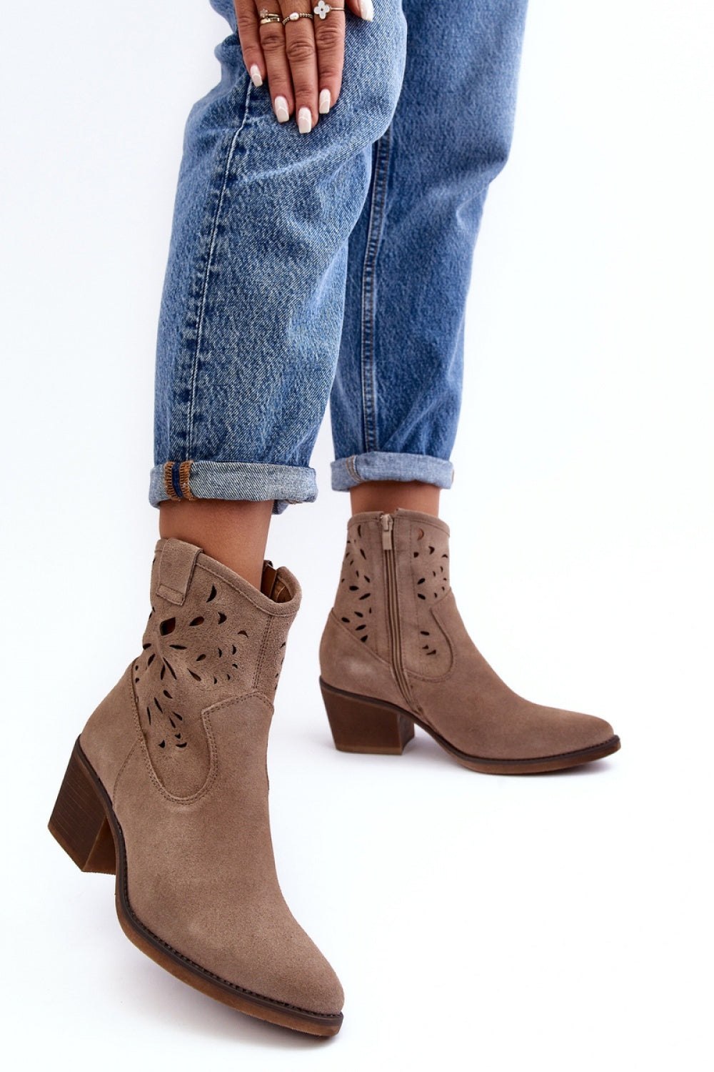 beige - Heel boots model 187341 Step in style