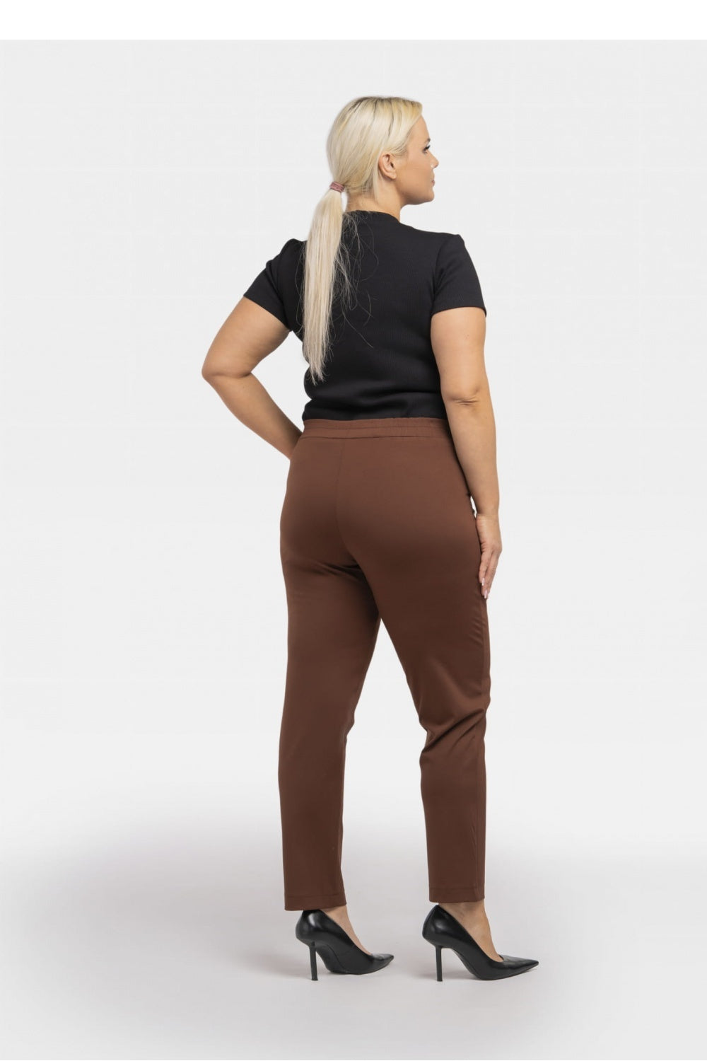 beige - Plus size Trousers model 193915 Karko