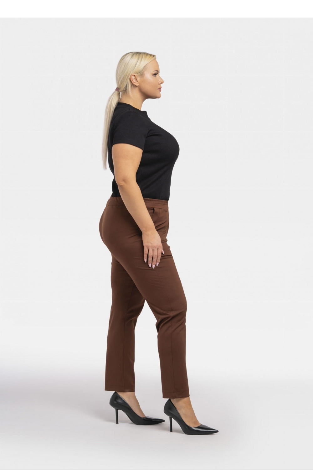 beige - Plus size Trousers model 193915 Karko