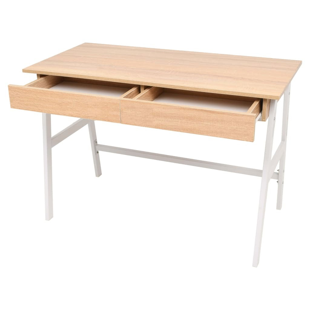 Writing Desk 110x55x75 cm Oak and White