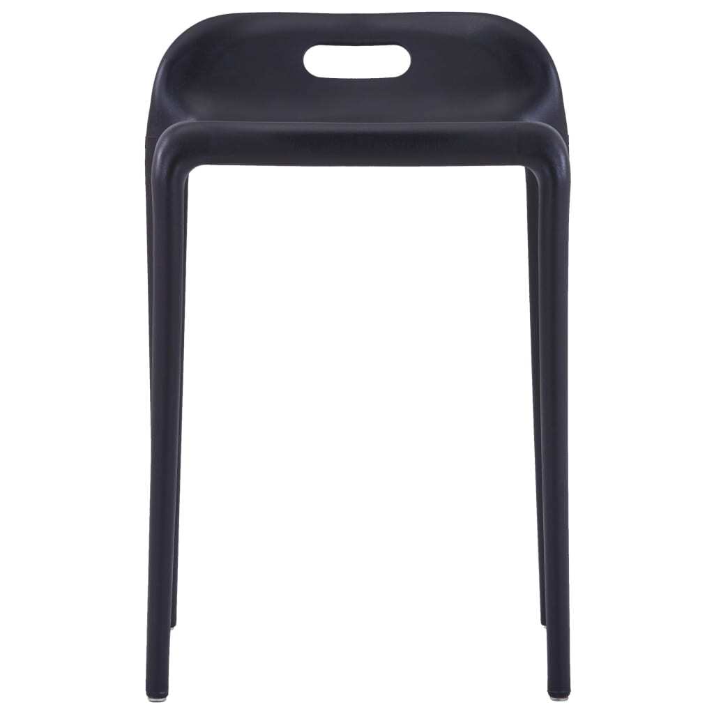 vidaXL Stackable Stools 4 pcs Black Plastic