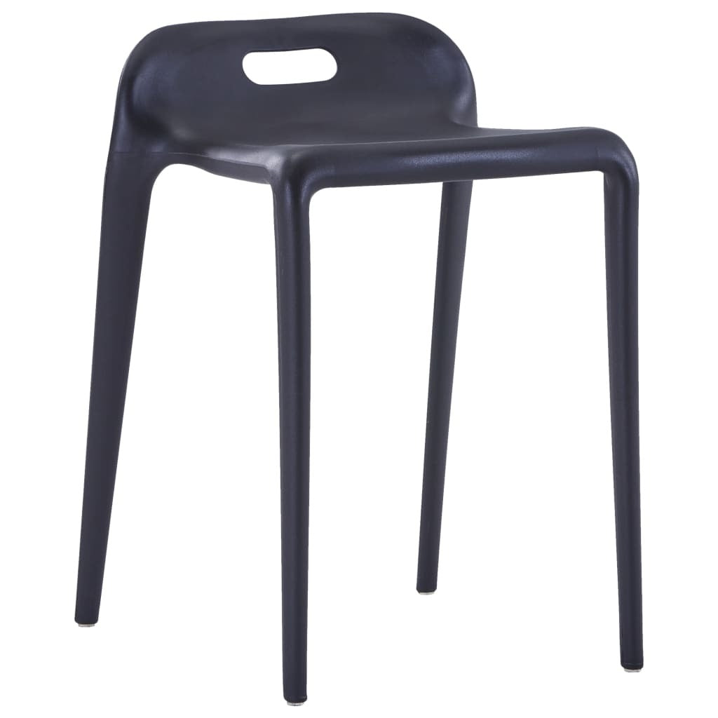 vidaXL Stackable Stools 4 pcs Black Plastic